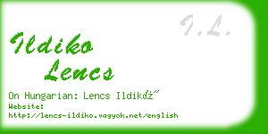 ildiko lencs business card